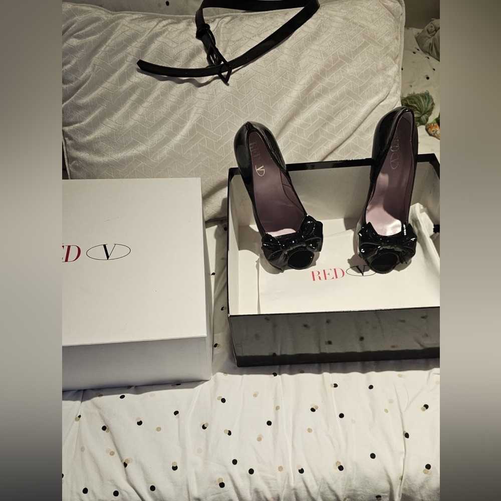 RED Valentino Black Heels with Elegant Design